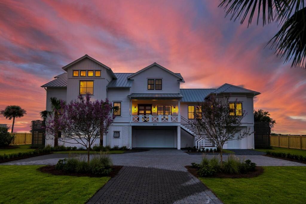 New Waterfront Home With Deep Water Dock ไอล์ออฟปาล์มส์ ภายนอก รูปภาพ